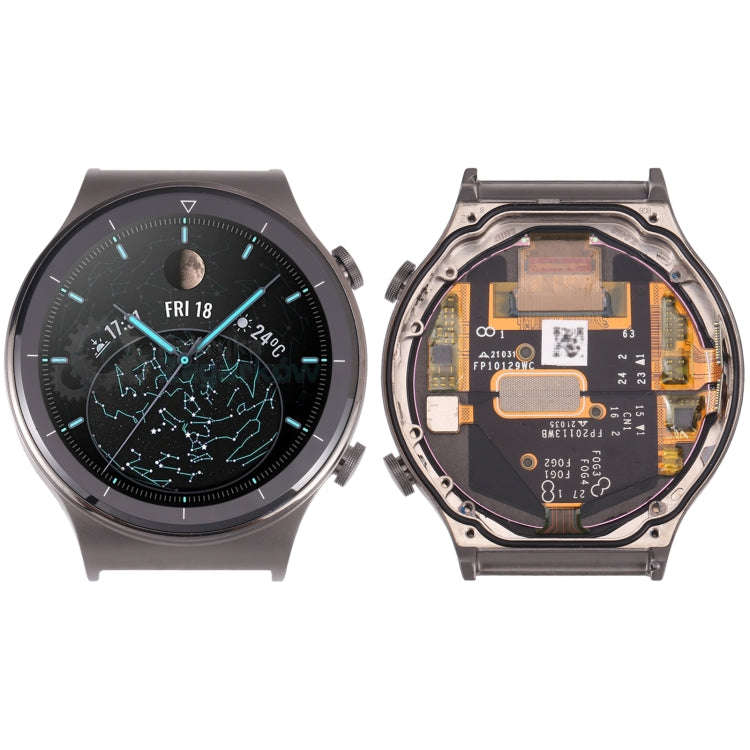 Original Sapphire Material LCD Screen and Digitizer Full Assembly With Frame for Huawei Watch GT ...