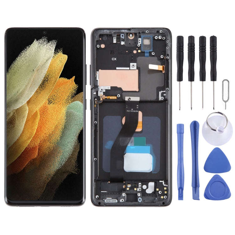 OLED LCD Screen For Samsung Galaxy S21 Ultra 5G SM-G998B Digitizer Full Assembly with Frame, For ...