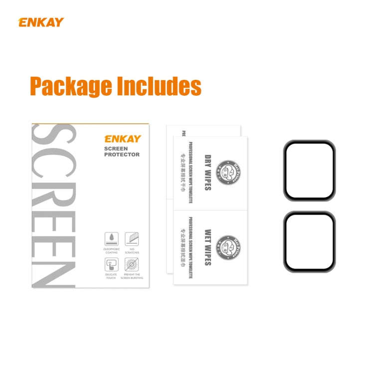 2 PCS ENKAY Hat-Prince 0.2mm 9H Surface Hardness 3D Explosion-proof Aluminum Alloy Edge Full Scre...