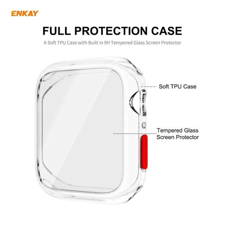 ENKAY Hat-prince Full Coverage TPU Case + Tempered Glass Protector for Apple Watch Series 6 / 5 /...