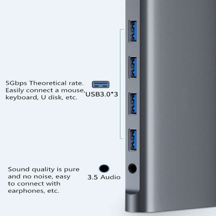 WS-04 12-in-1 Type-C Notebook Multi-function Docking Station, 12 in 1