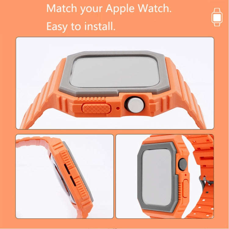 Silicone Strap with Case For Apple Watch Series, 7 41mm / 6&SE&5&4 40mm / 3&2&1 38mm, 7 45mm / 6&...
