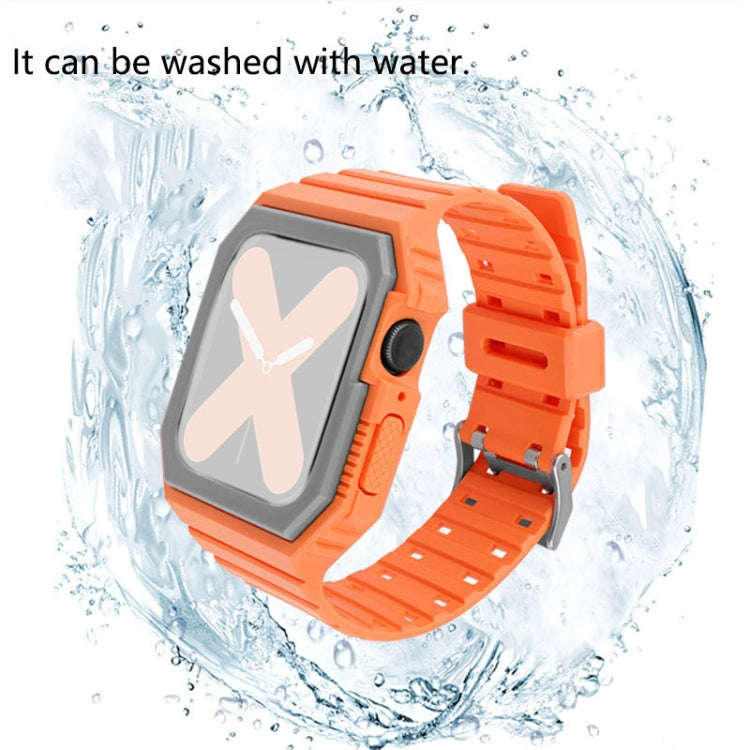 Silicone Strap with Case For Apple Watch Series, 7 41mm / 6&SE&5&4 40mm / 3&2&1 38mm, 7 45mm / 6&...