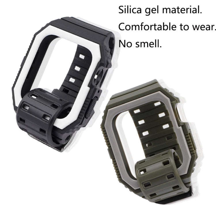 Silicone Strap with Case For Apple Watch Series, 7 41mm / 6&SE&5&4 40mm / 3&2&1 38mm, 7 45mm / 6&...