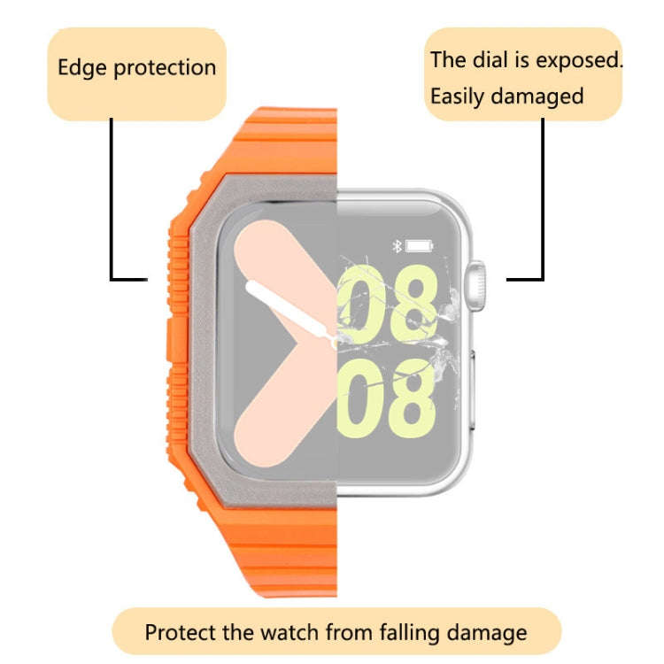 Silicone Strap with Case For Apple Watch Series, 7 41mm / 6&SE&5&4 40mm / 3&2&1 38mm, 7 45mm / 6&...