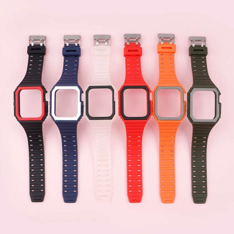 Silicone Strap with Case For Apple Watch Series, 7 41mm / 6&SE&5&4 40mm / 3&2&1 38mm, 7 45mm / 6&...