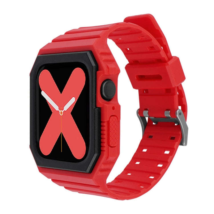 Silicone Strap with Case For Apple Watch Series, 7 41mm / 6&SE&5&4 40mm / 3&2&1 38mm, 7 45mm / 6&...