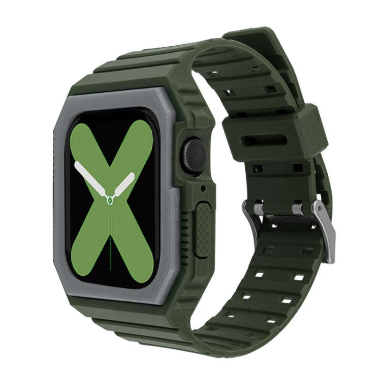 Silicone Strap with Case For Apple Watch Series, 7 41mm / 6&SE&5&4 40mm / 3&2&1 38mm, 7 45mm / 6&...