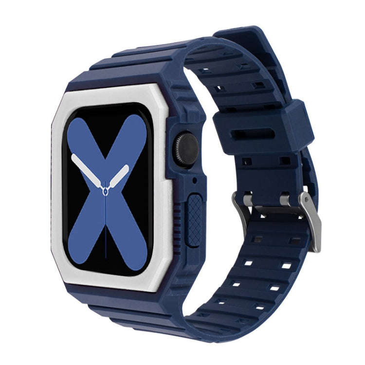 Silicone Strap with Case For Apple Watch Series, 7 41mm / 6&SE&5&4 40mm / 3&2&1 38mm, 7 45mm / 6&...