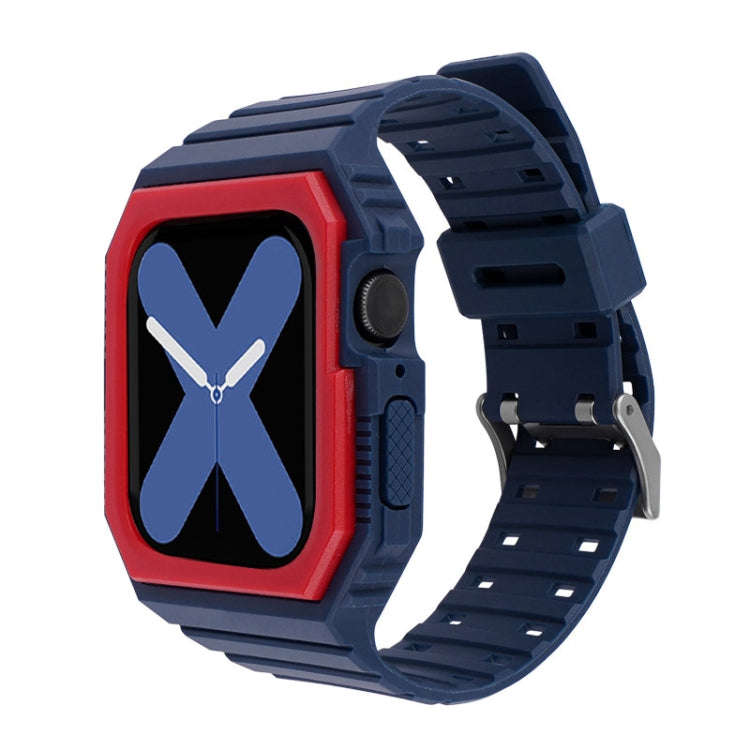 Silicone Strap with Case For Apple Watch Series, 7 41mm / 6&SE&5&4 40mm / 3&2&1 38mm, 7 45mm / 6&...
