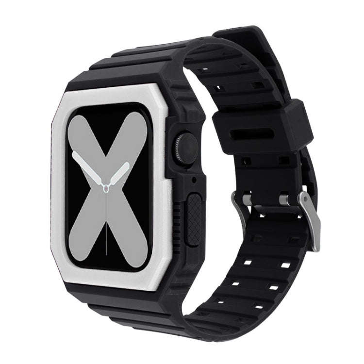 Silicone Strap with Case For Apple Watch Series, 7 41mm / 6&SE&5&4 40mm / 3&2&1 38mm, 7 45mm / 6&...