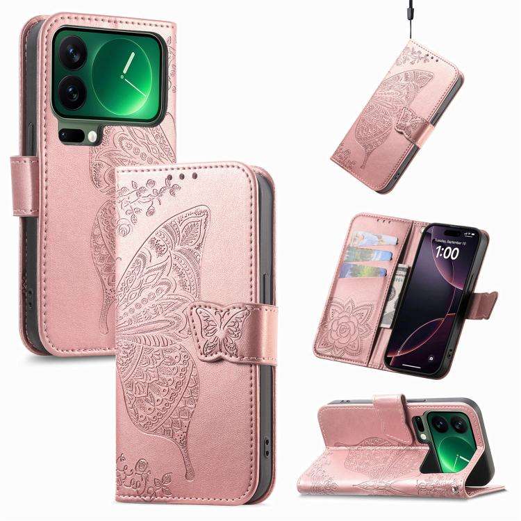 Butterfly Love Flower Embossed Leather Phone Case, For Xiaomi Poco X8 Pro Max 5G, For Xiaomi Poco...