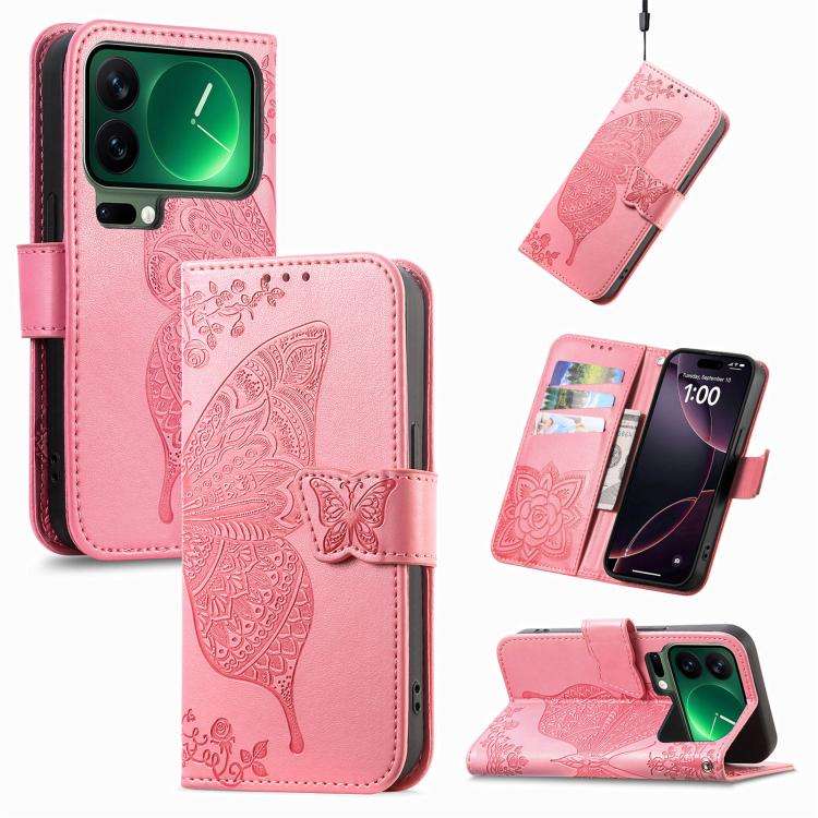 Butterfly Love Flower Embossed Leather Phone Case, For Xiaomi Poco X8 Pro Max 5G, For Xiaomi Poco...