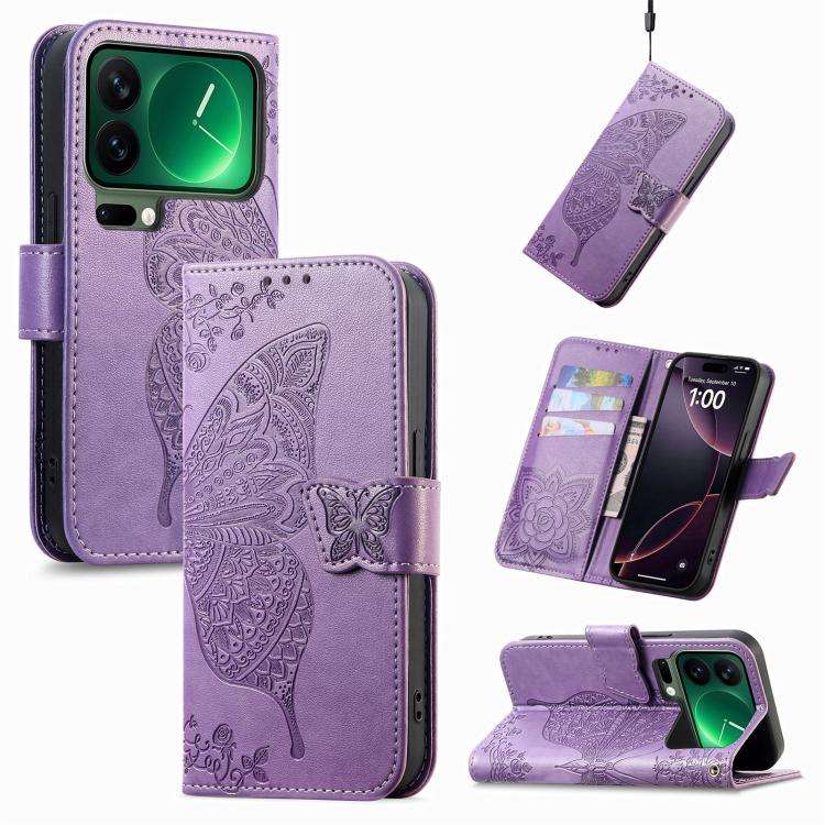 Butterfly Love Flower Embossed Leather Phone Case, For Xiaomi Poco X8 Pro Max 5G, For Xiaomi Poco...