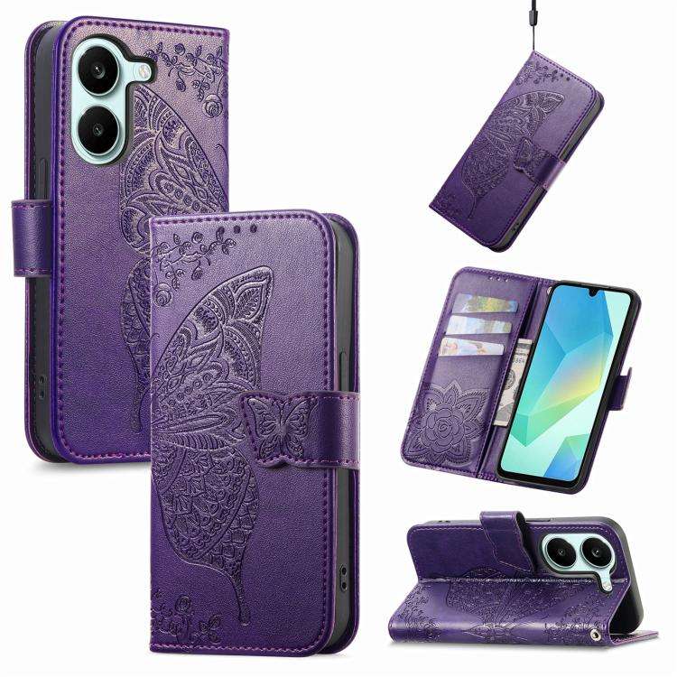 Butterfly Love Flower Embossed Leather Phone Case, For Xiaomi Poco X8 Pro Max 5G, For Xiaomi Poco...