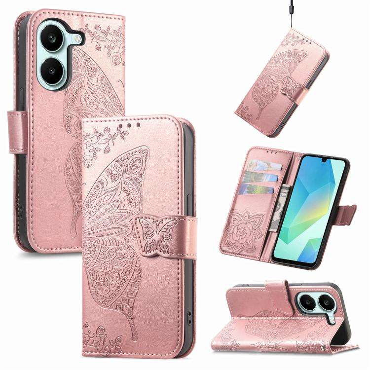 Butterfly Love Flower Embossed Leather Phone Case, For Xiaomi Poco X8 Pro Max 5G, For Xiaomi Poco...