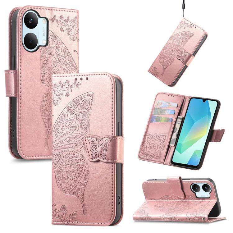 Butterfly Love Flower Embossed Leather Phone Case, For Xiaomi Poco X8 Pro Max 5G, For Xiaomi Poco...