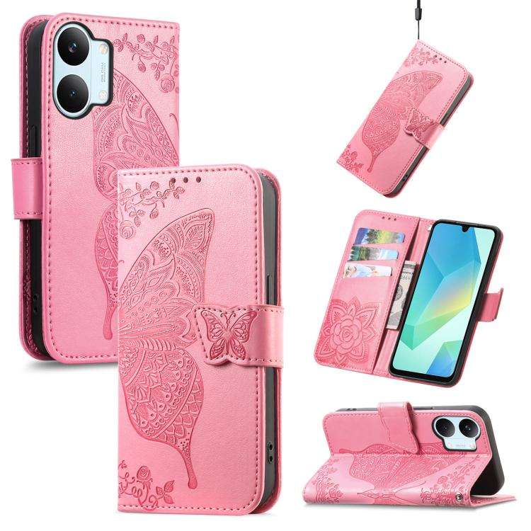 Butterfly Love Flower Embossed Leather Phone Case, For Xiaomi Poco X8 Pro Max 5G, For Xiaomi Poco...