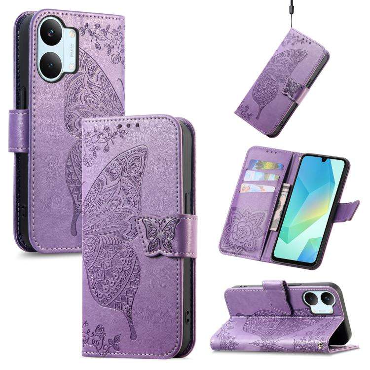 Butterfly Love Flower Embossed Leather Phone Case, For Xiaomi Poco X8 Pro Max 5G, For Xiaomi Poco...