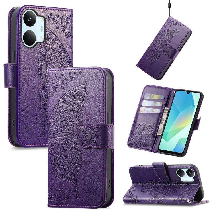 Butterfly Love Flower Embossed Leather Phone Case, For Xiaomi Poco X8 Pro Max 5G, For Xiaomi Poco...
