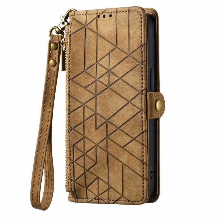 Geometric Zipper Wallet Side Buckle Leather Phone Case, For iPhone 14 Pro Max, For iPhone 7 / 8 /...