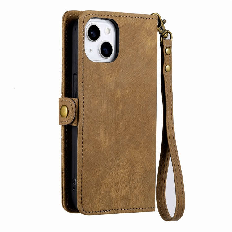 Geometric Zipper Wallet Side Buckle Leather Phone Case, For iPhone 14 Pro Max, For iPhone 7 / 8 /...