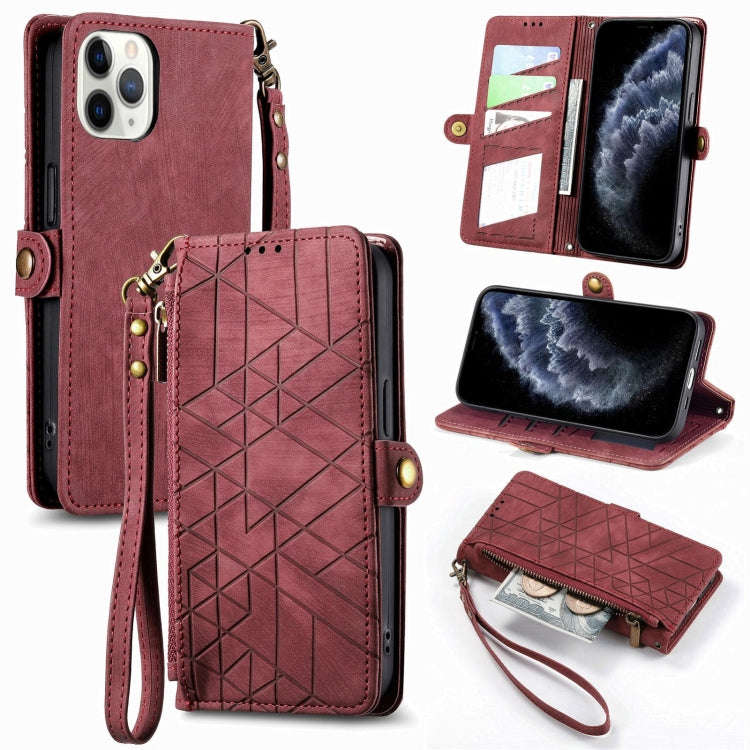Geometric Zipper Wallet Side Buckle Leather Phone Case, For iPhone 14 Pro Max, For iPhone 7 / 8 /...