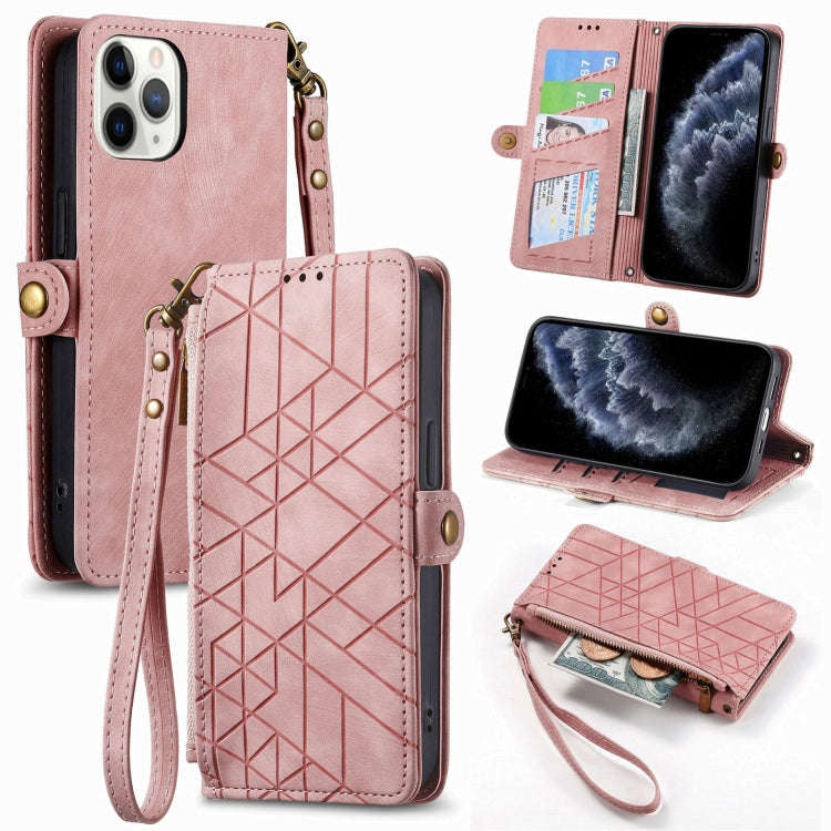 Geometric Zipper Wallet Side Buckle Leather Phone Case, For iPhone 14 Pro Max, For iPhone 7 / 8 /...