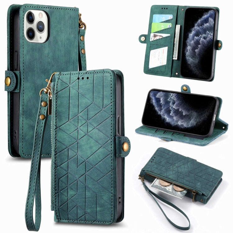 Geometric Zipper Wallet Side Buckle Leather Phone Case, For iPhone 14 Pro Max, For iPhone 7 / 8 /...