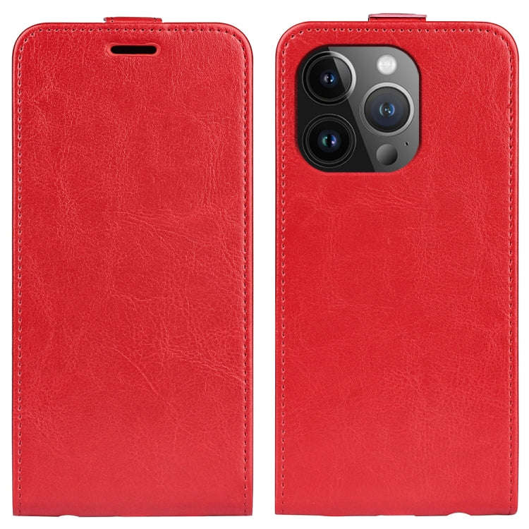 R64 Texture Single Vertical Flip Leather Phone Case, For iPhone 18 Pro / 17 Pro, For iPhone 18 Pr...