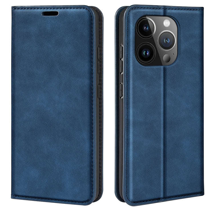 Retro-skin Magnetic Suction Leather Phone Case, For iPhone 15 Pro Max, For iPhone 15 Pro, For iPh...