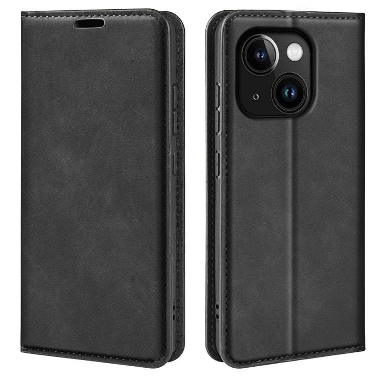 Retro-skin Magnetic Suction Leather Phone Case, For iPhone 15 Pro Max, For iPhone 15 Pro, For iPh...