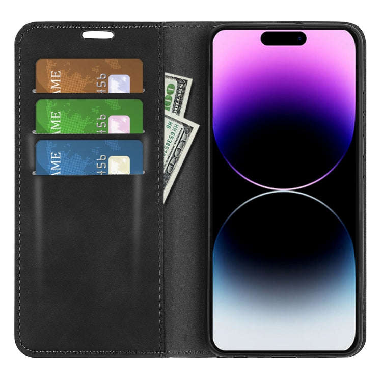 Retro-skin Magnetic Suction Leather Phone Case, For iPhone 15 Pro Max, For iPhone 15 Pro, For iPh...