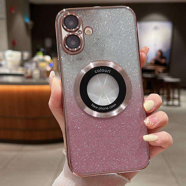 Gradient Glitter Electroplating MagSafe TPU Phone Case, For iPhone 17e / 16e, For iPhone 17 Pro M...