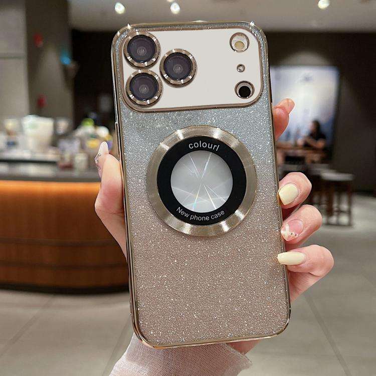 Gradient Glitter Electroplating MagSafe TPU Phone Case, For iPhone 17e / 16e, For iPhone 17 Pro M...