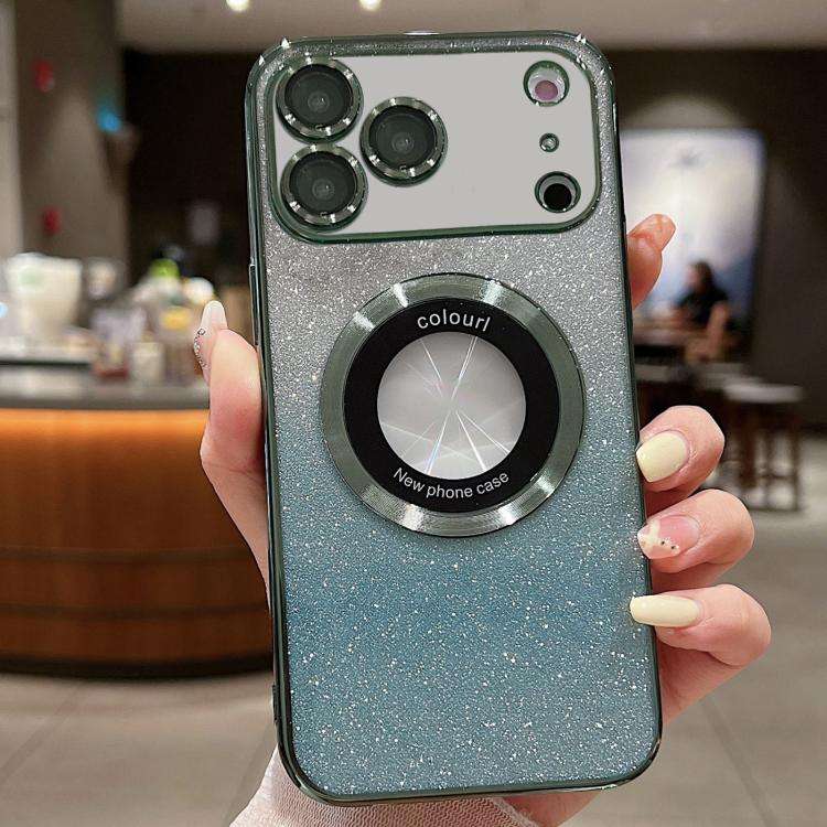 Gradient Glitter Electroplating MagSafe TPU Phone Case, For iPhone 17e / 16e, For iPhone 17 Pro M...