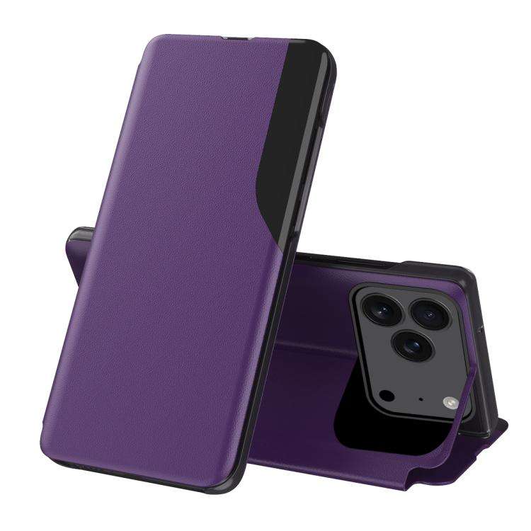 Side Display Flip Leather Phone Case, For iPhone 17e / 16e, For iPhone 17 Pro Max, For iPhone 17 ...