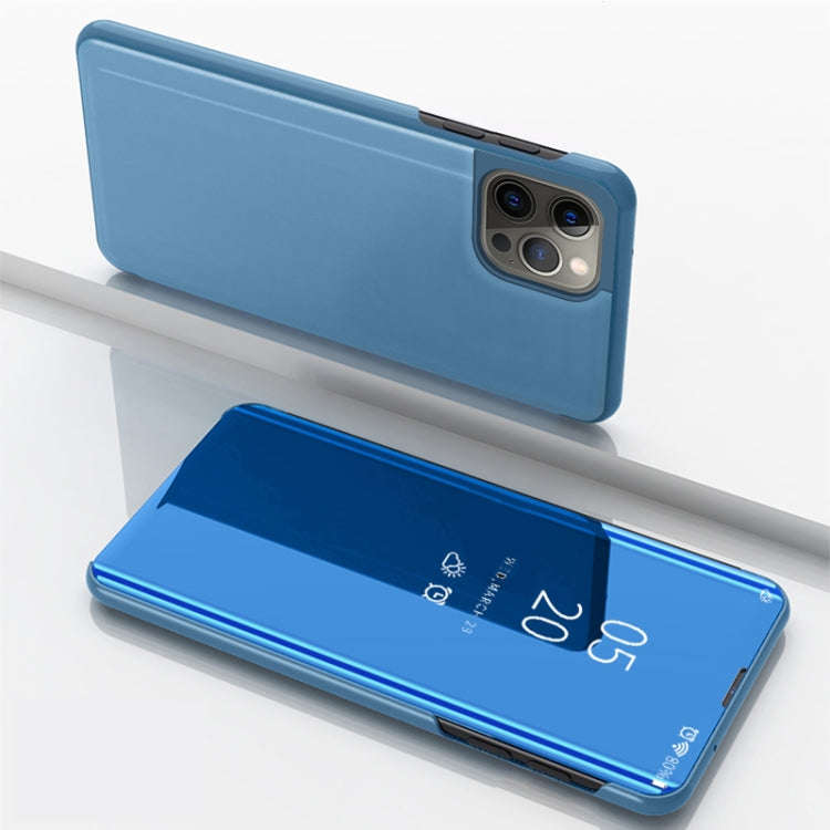 Plated Mirror Horizontal Flip Leather Phone Case with Holder, For iPhone 16 Pro, For iPhone 16 Pl...