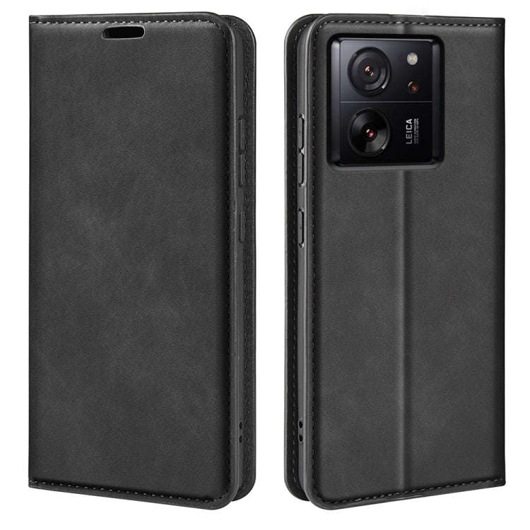 Retro-skin Magnetic Suction Leather Phone Case, For Xiaomi 13T