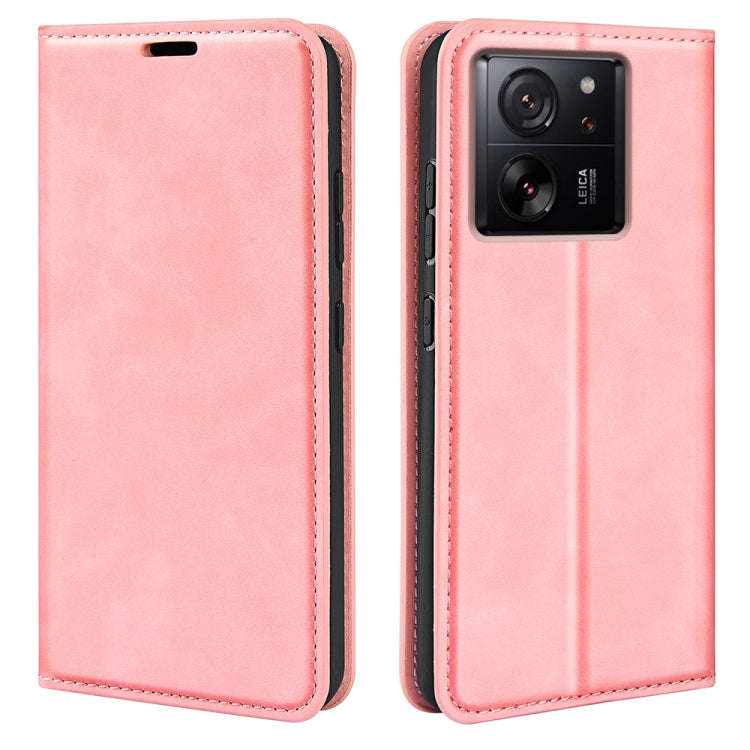 Retro-skin Magnetic Suction Leather Phone Case, For Xiaomi 13T