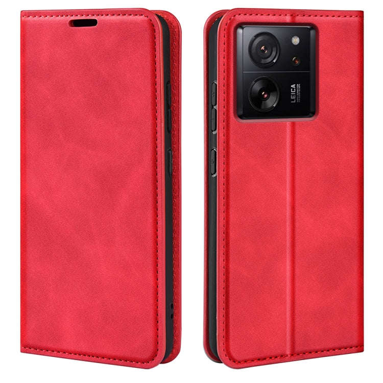 Retro-skin Magnetic Suction Leather Phone Case, For Xiaomi 13T