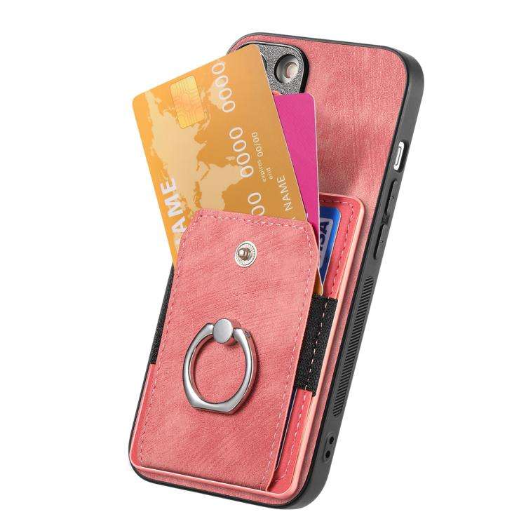 Retro Skin-feel Ring Card Wallet Phone Case, For iPhone 17 Pro Max, For iPhone 17 Pro, For iPhone...