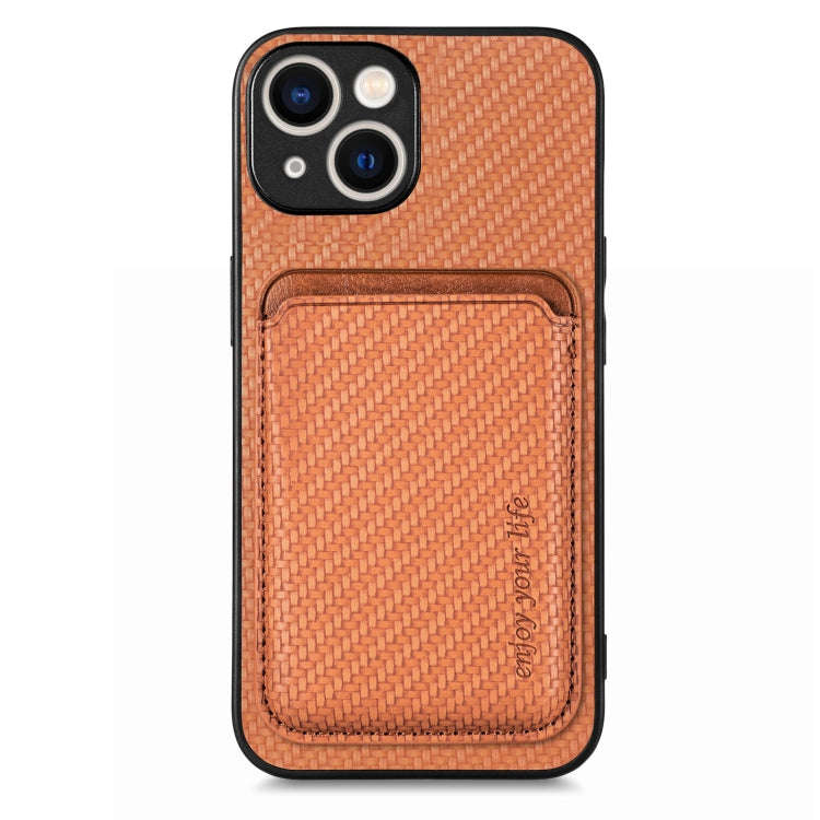 Carbon Fiber Leather Card Magsafe Phone Case, For iPhone 15 Pro Max, For iPhone 15 Pro, For iPhon...