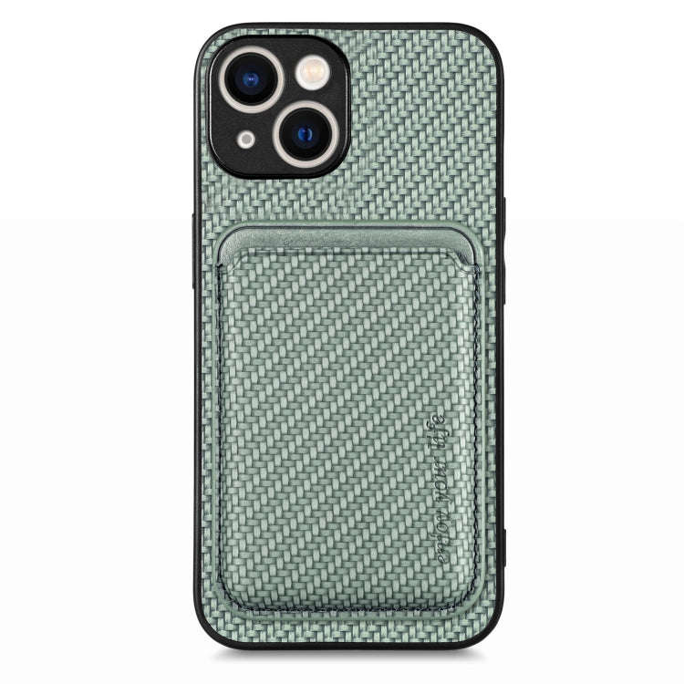 Carbon Fiber Leather Card Magsafe Phone Case, For iPhone 15 Pro Max, For iPhone 15 Pro, For iPhon...