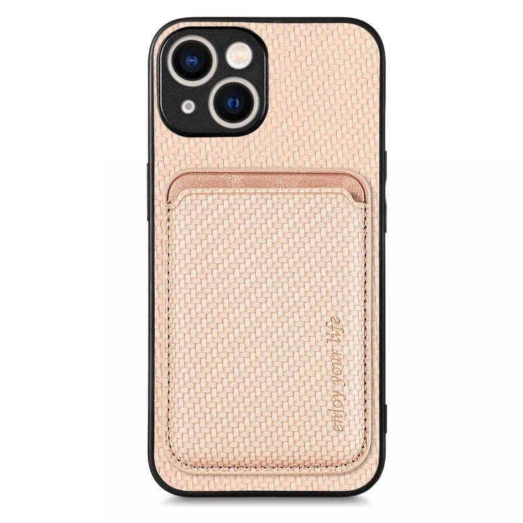 Carbon Fiber Leather Card Magsafe Phone Case, For iPhone 15 Pro Max, For iPhone 15 Pro, For iPhon...
