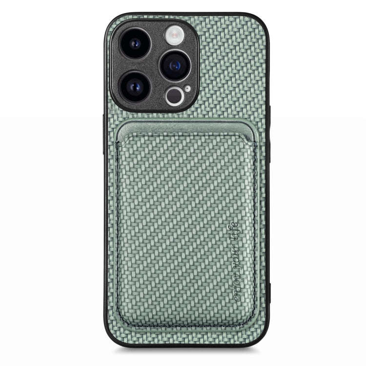 Carbon Fiber Leather Card Magsafe Phone Case, For iPhone 15 Pro Max, For iPhone 15 Pro, For iPhon...