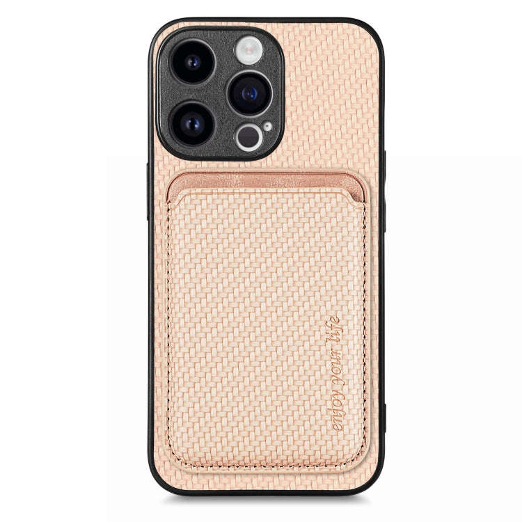 Carbon Fiber Leather Card Magsafe Phone Case, For iPhone 15 Pro Max, For iPhone 15 Pro, For iPhon...