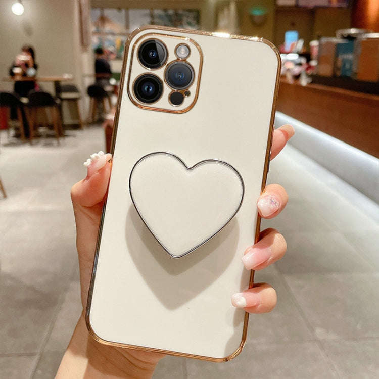 Electroplating Love Heart Holder TPU Phone Case, For iPhone 14 Pro Max, For iPhone SE 2022 / 2020...
