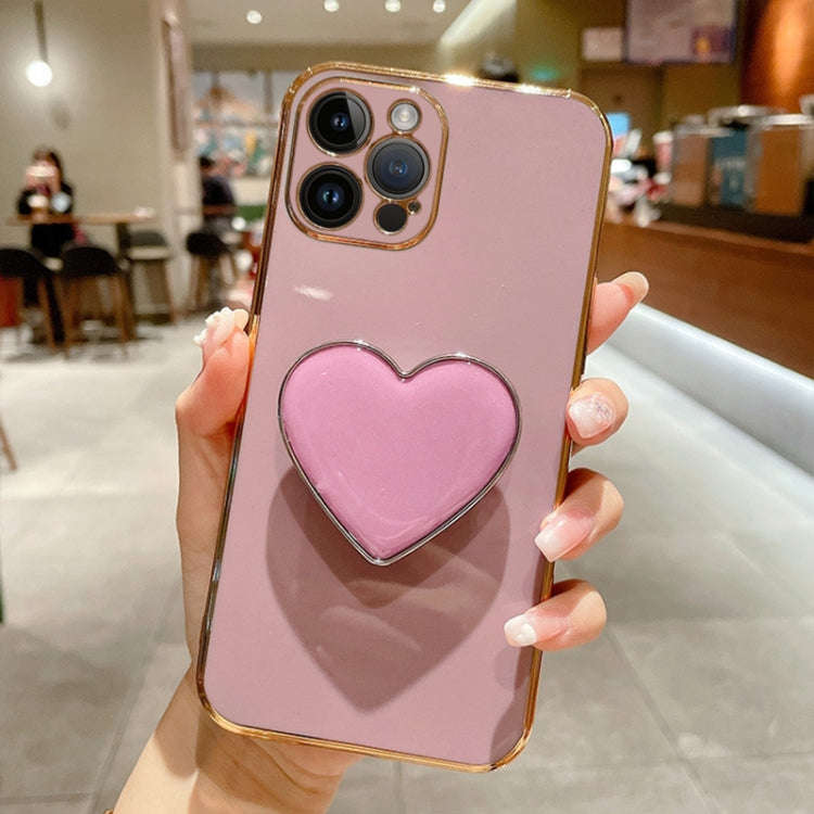 Electroplating Love Heart Holder TPU Phone Case, For iPhone 14 Pro Max, For iPhone SE 2022 / 2020...
