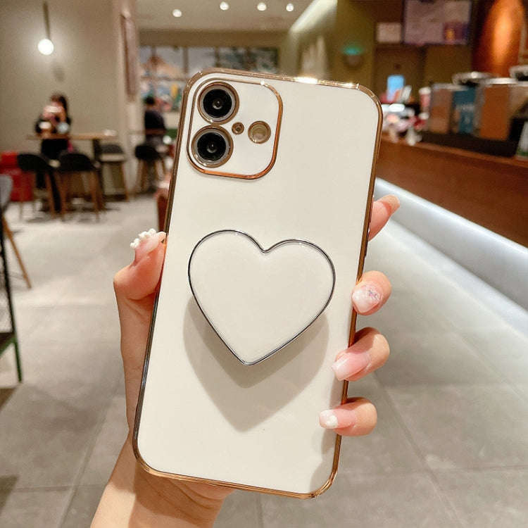 Electroplating Love Heart Holder TPU Phone Case, For iPhone 17e / 16e, For iPhone 17 Pro Max, For...